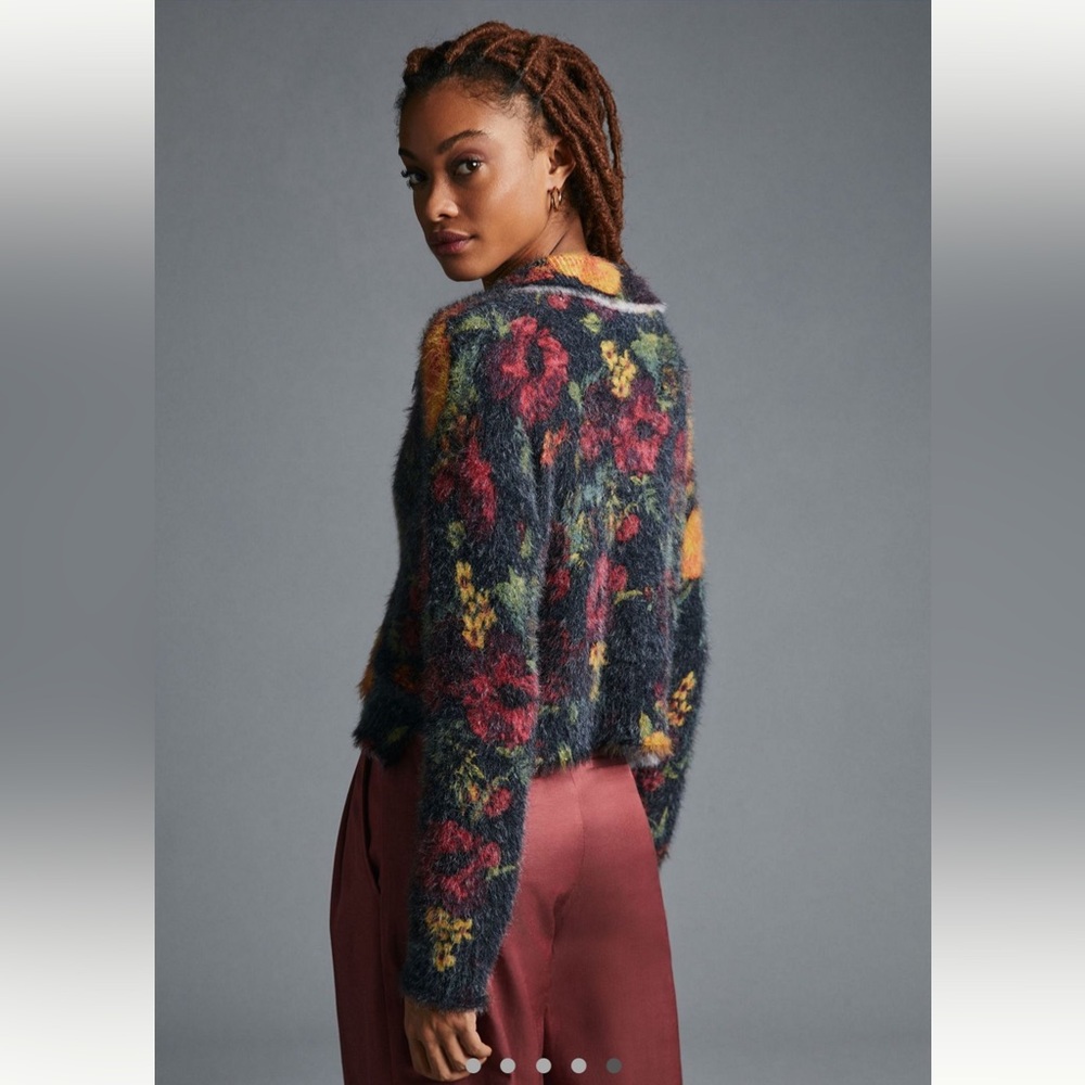 Anthropologie Cropped Eyelash Cardigan Sweater